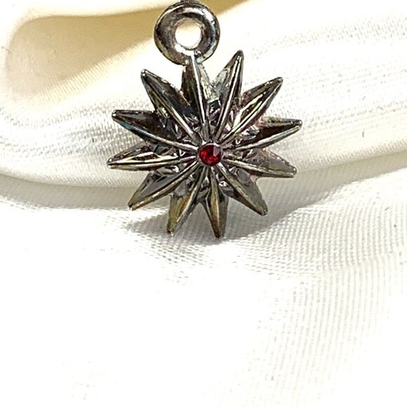Waterford Crystal Snowflake Wishes Silver Charm Rhodium Plated Ruby Red Crystal - Picture 8 of 8